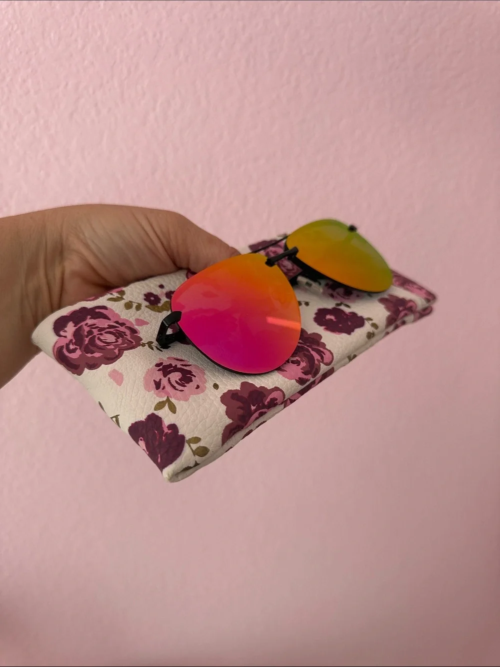 Quay Polarized Pink Orange Mirrored Aviator Sunglasses